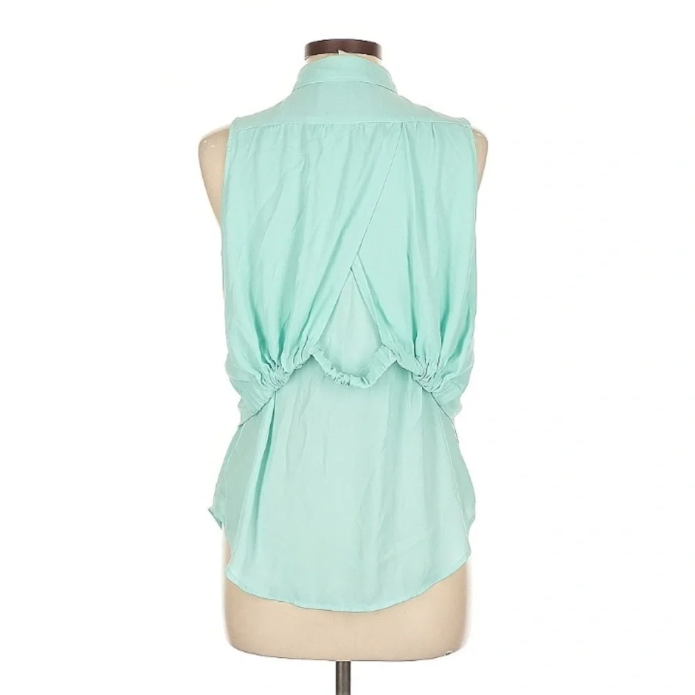 Anthropologie Maeve Mint Collated Sleeveless Blouse Size 10
